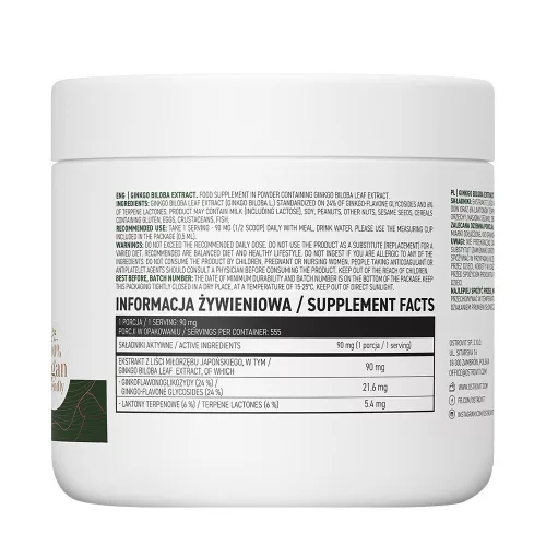 OstroVit Vegán Ginkgo Biloba Kivonat 50 g