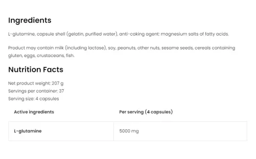 OstroVit Glutamin 5000 mg 150 Kapszula