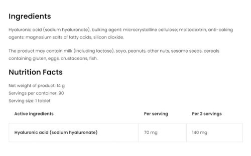 OstroVit Hialuronsav 90 Tabletta