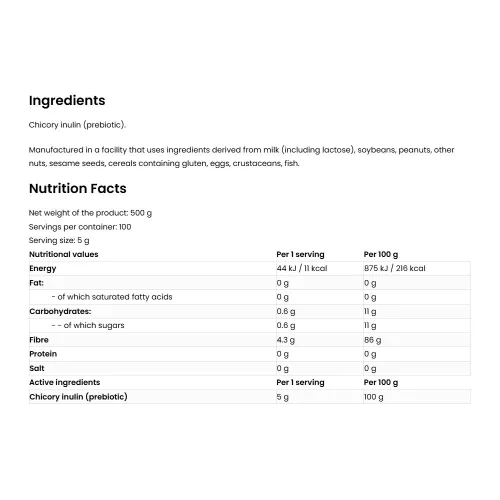 OstroVit Vegán Inulin Por 500 g