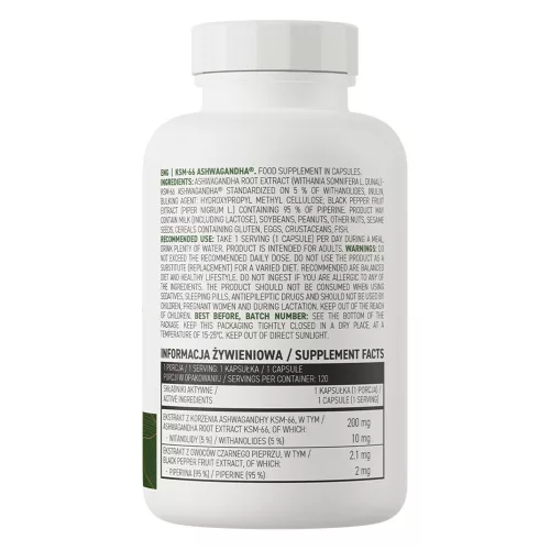 OstroVit KSM-66 Ashwagandha® - Vegán 120 Kapszula