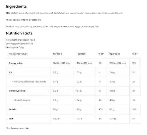 OstroVit Micellar Casein - Micelláris kazein 700 g