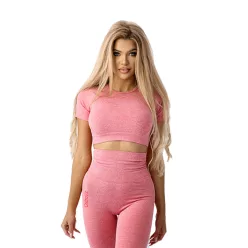 OstroVit Seamless Short-Sleeve Crop Top Rózsaszín