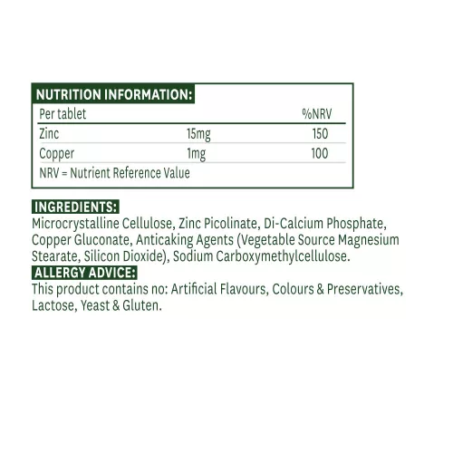 Natures Aid Cink-Pikolinát 15 mg 30 Tabletta