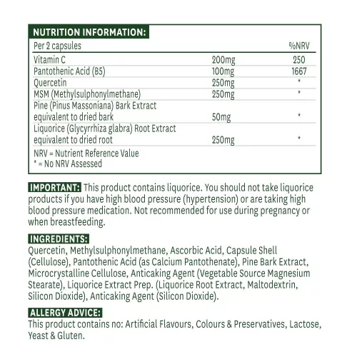 Natures Aid Quercetin Formula 90 Kapszula