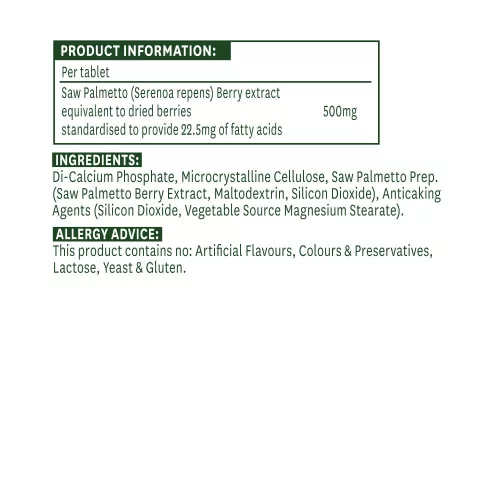 Natures Aid Saw Palmetto - Fűrészpálma 500 mg 90 Tabletta