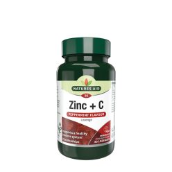   Natures Aid Cink+C-vitamin szopogató tabletta borsmenta ízzel 30 Szopogató Tabletta