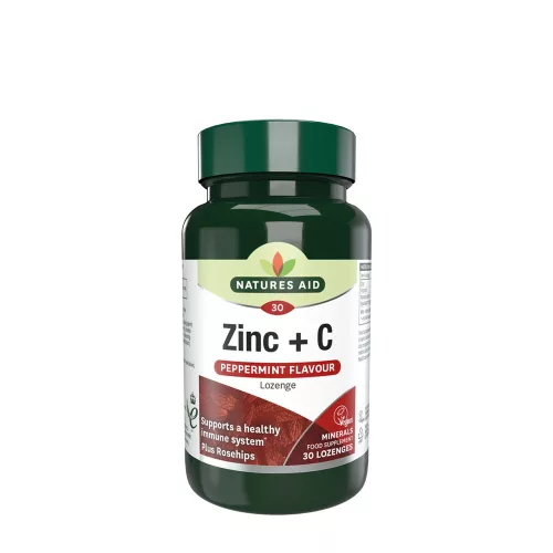 Natures Aid Cink+C-vitamin szopogató tabletta borsmenta ízzel 30 Szopogató Tabletta