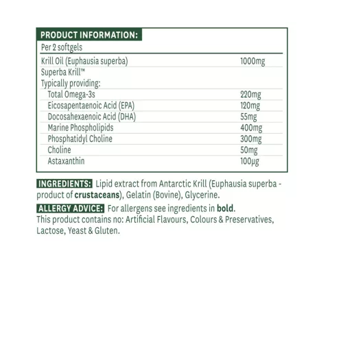 Natures Aid Krill olaj 500 mg 60 Lágykapszula