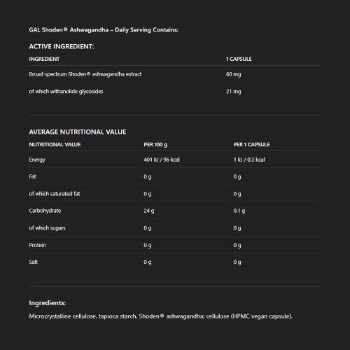 GAL Shoden® Ashwagandha 60 Kapszula