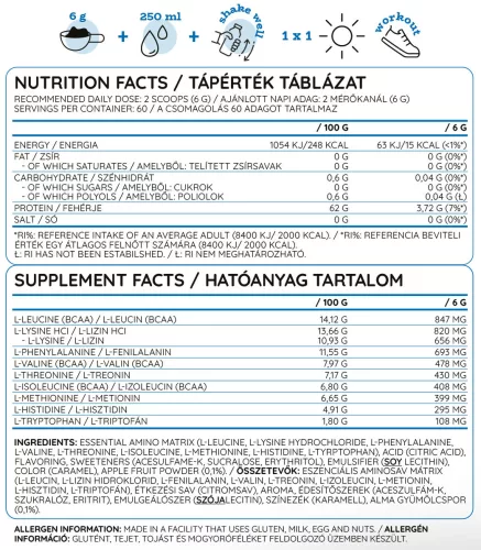 Nutriversum EAA Sugar Free - Cukormentes Esszenciális Aminosavak 360 g