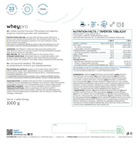 Nutriversum Whey PRO - Tejsavó Fehérje - PURE 1000 g