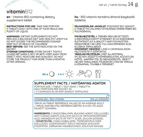 Nutriversum B12-Vitamin 30 Tabletta