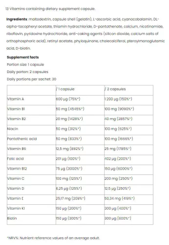 Nutriversum Multivitamin Caps Pro - VITA 60 Kapszula