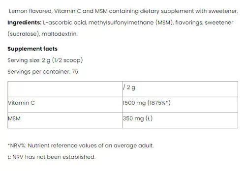 Nutriversum Vita C+MSM - VITA 150 g