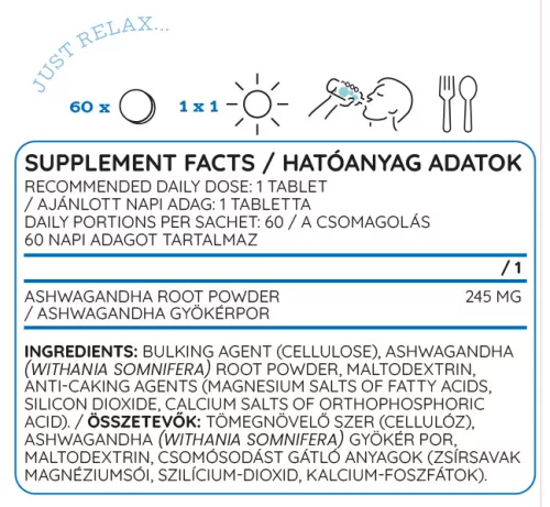 Nutriversum Vita Ashwagandha (Indiai Ginzeng) 60 Tabletta