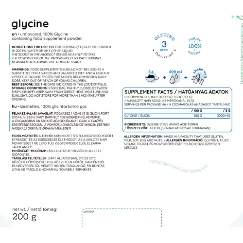 Nutriversum Tiszta Glicin Por 200 g