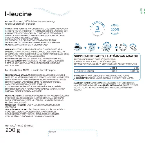 Nutriversum Tiszta L-Leucin Por 200 g