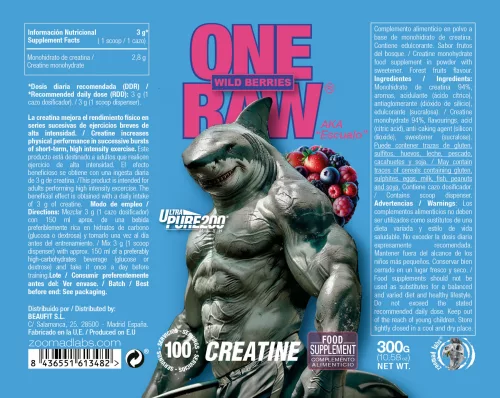 Zoomad Labs One Raw® Creatine 300 g