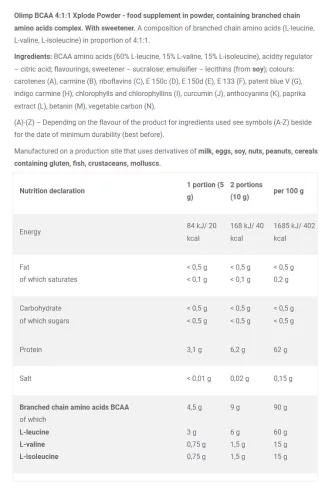 Olimp Sport BCAA 4:1:1 Xplode Por 500 g