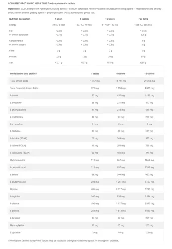 Olimp Sport Gold Beef-Pro Amino 300 Tabletta