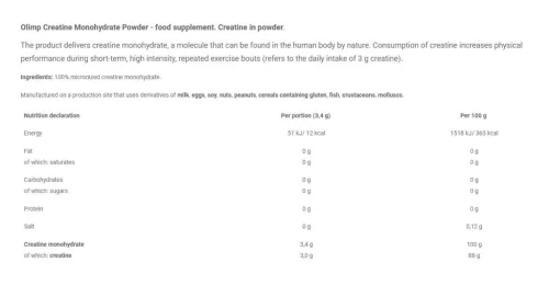 Olimp Sport Creatine Monohydrate Powder 250 g