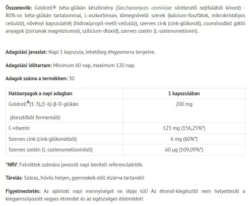 Natur Tanya Fermentált Béta-Glükán 30 Kapszula
