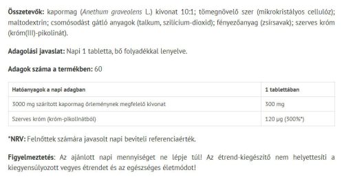 Natur Tanya Szerves Króm+Kapormag Koncentrátum 60 Tabletta