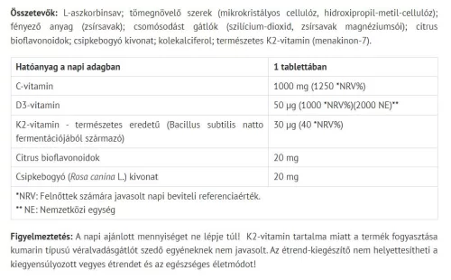 Natur Tanya Szerves C+D+K 60 Tabletta