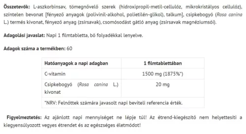 Natur Tanya Szerves C Ultra 60 Tabletta