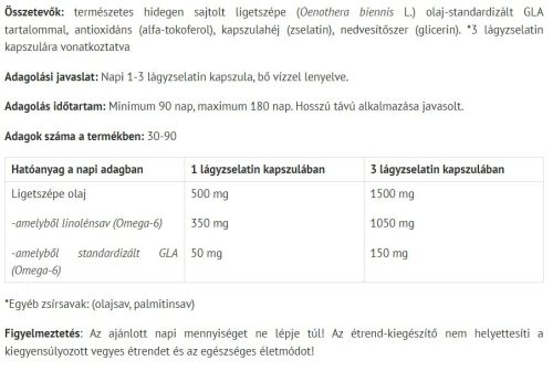 Natur Tanya Standardizált Ligetszépe Olaj Kapszula 90 Lágykapszula
