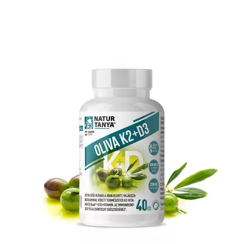 Natur Tanya Olíva K2+D3 – Világszabadalommal védett vitaMK7® K2-vitaminnal 40 Lágykapszula