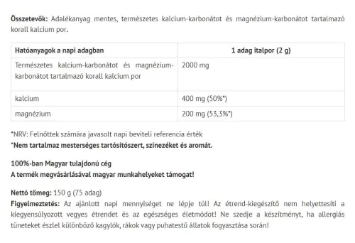Natur Tanya Szerves Korall Por 75 Adag 150 g