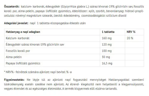 Natur Tanya ESI® DigestivAid No Acid-Stop a savaknak! 12 Tabletta