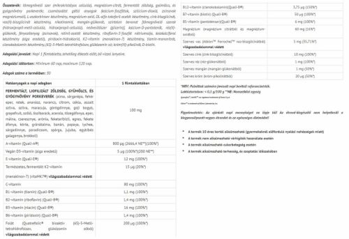 Natur Tanya Multi 55 - Fermentált multivitamin 30 Tabletta