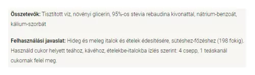 Natur Tanya Stevia Csepp (Édesfű, Jázminpakóca) 50 ml