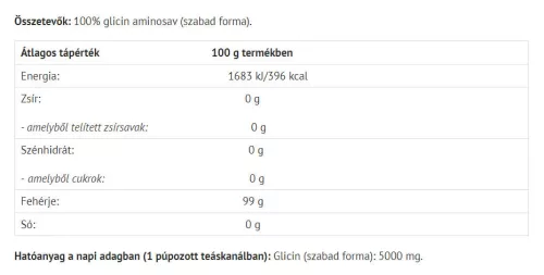 Natur Tanya 100% Glicin Aminosav 500 g