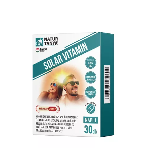 Natur Tanya Solar Vitamin – Napozóvitamin, Bőrvitamin 30 Tabletta
