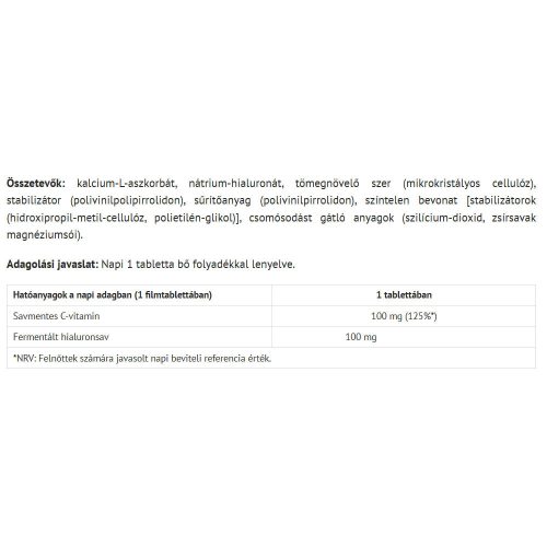 Natur Tanya Fermentált Hialuronsav 30 Tabletta