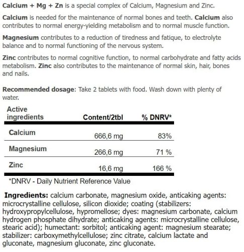 Amix Calcium + Mg + Zn - Kalcium, magnézium, cink 100 Tabletta
