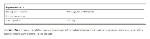 Amix Tyrosine 500 mg 120 Kapszula