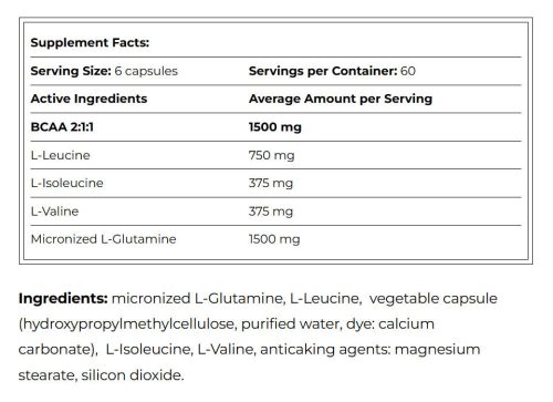 Amix L-glutamine + BCAA 360 Kapszula