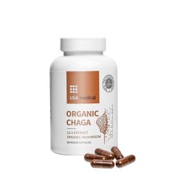  USA medical Organic Chaga - Hamvaskéreg Gomba Kapszula Acerola Kivonattal 60 Kapszula