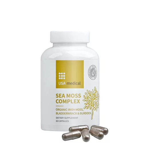 USA medical Sea Moss Complex - Organikus Moszatok Bojtorjángyökérrel és BioPerine®-nel 60 Kapszula