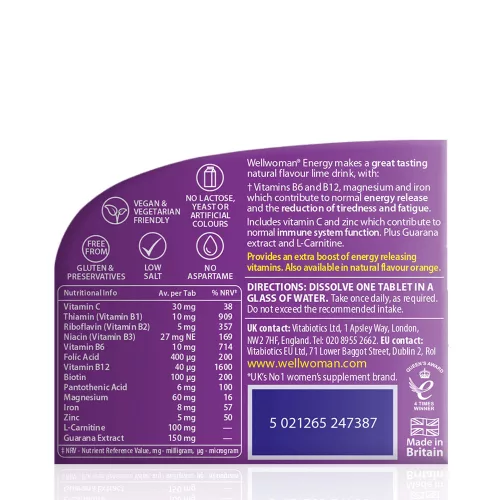 Vitabiotics Wellwoman Energy - Pezsgőtabletta nőknek 10 Pezsgőtabletta