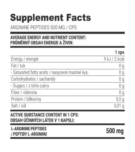 Extrifit Arginine Peptides 500 mg 100 Kapszula