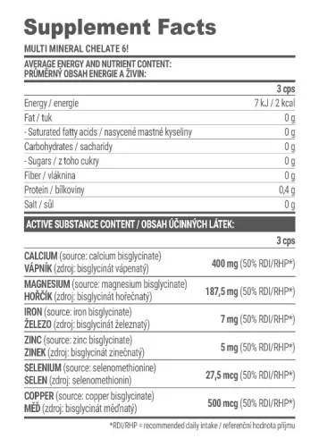 Extrifit Chelate 6! Multimineral - Komplex Ásványi Anyag Formula 90 Kapszula