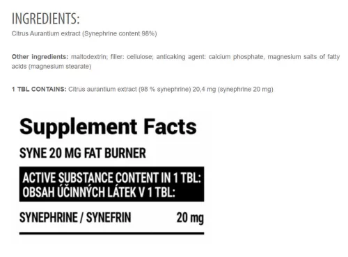Extrifit SYNE 10MG Termogenetikus Zsírégető 60 Tabletta