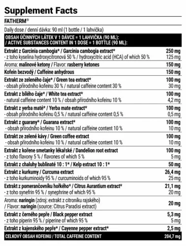 Extrifit Fatherm Shot - Zsírégető Ital 90 ml