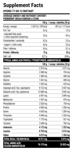 Extrifit Hydro 77 DH12 - Hidrolizált Tejsavófehérje Koncentrátum 2270 g